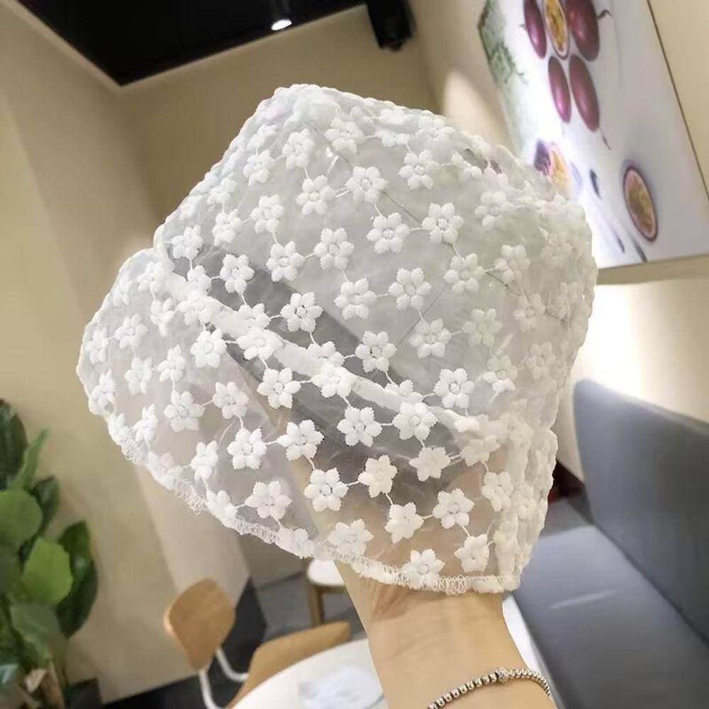 Gifts Lace Summer Fashion Fisherman Hat Portable Ladies Sun Hat Women'S Flower Cap Foldable Style Simple Basin Hat
