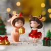 Cute Micro-landscape Christmas Couple Figurines Gifts Decorative Accessories Desktop Trinkets