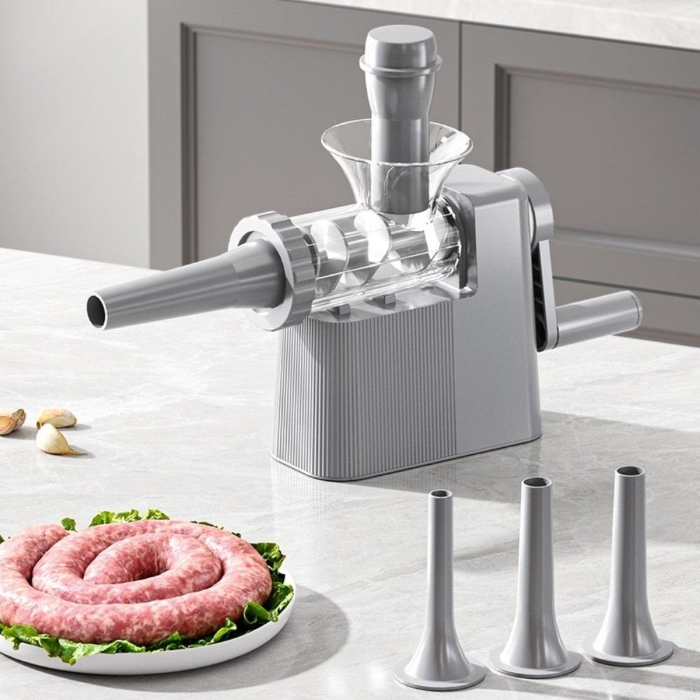 With 4 Tubing Units Manual Sausage Stuffer Homemade Large Capacity Sausage Maker Efficient Plastic Meat Grinder Filling Maker