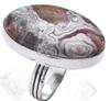 Crazy Lace Agate Natural Gemstone Silver Plated Ring US Size-9.5 A 341