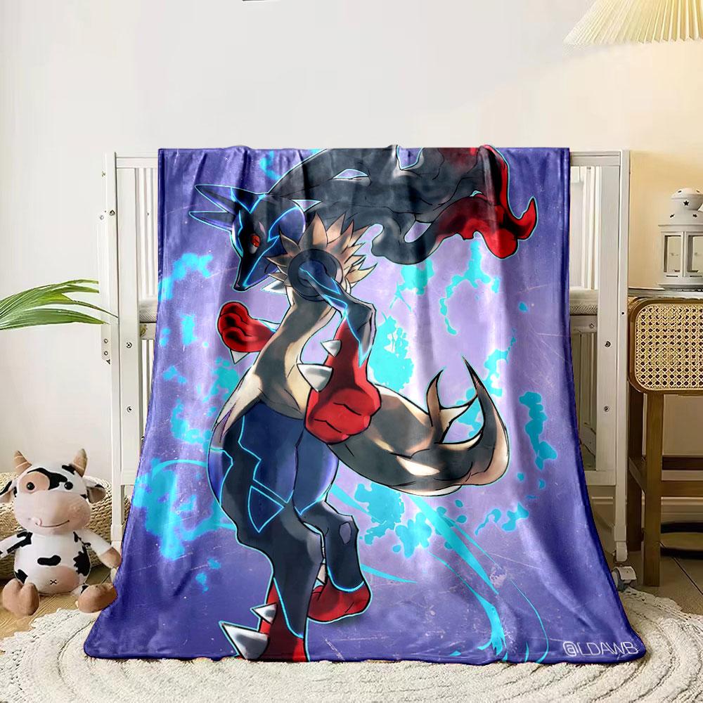 Glowing blue streaks and spiked edges contrast with red accents. for all seasons blanket lunch break throw gift