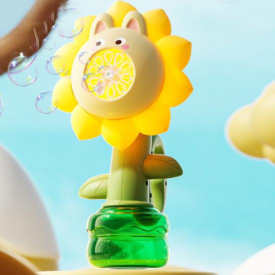 Electric Bubble Machine with LED Light Show Rechargeable Kids Bubble Blower Flower Automatic Swing Dance Handheld Kids Bubble Maker Outdoor Party Toys