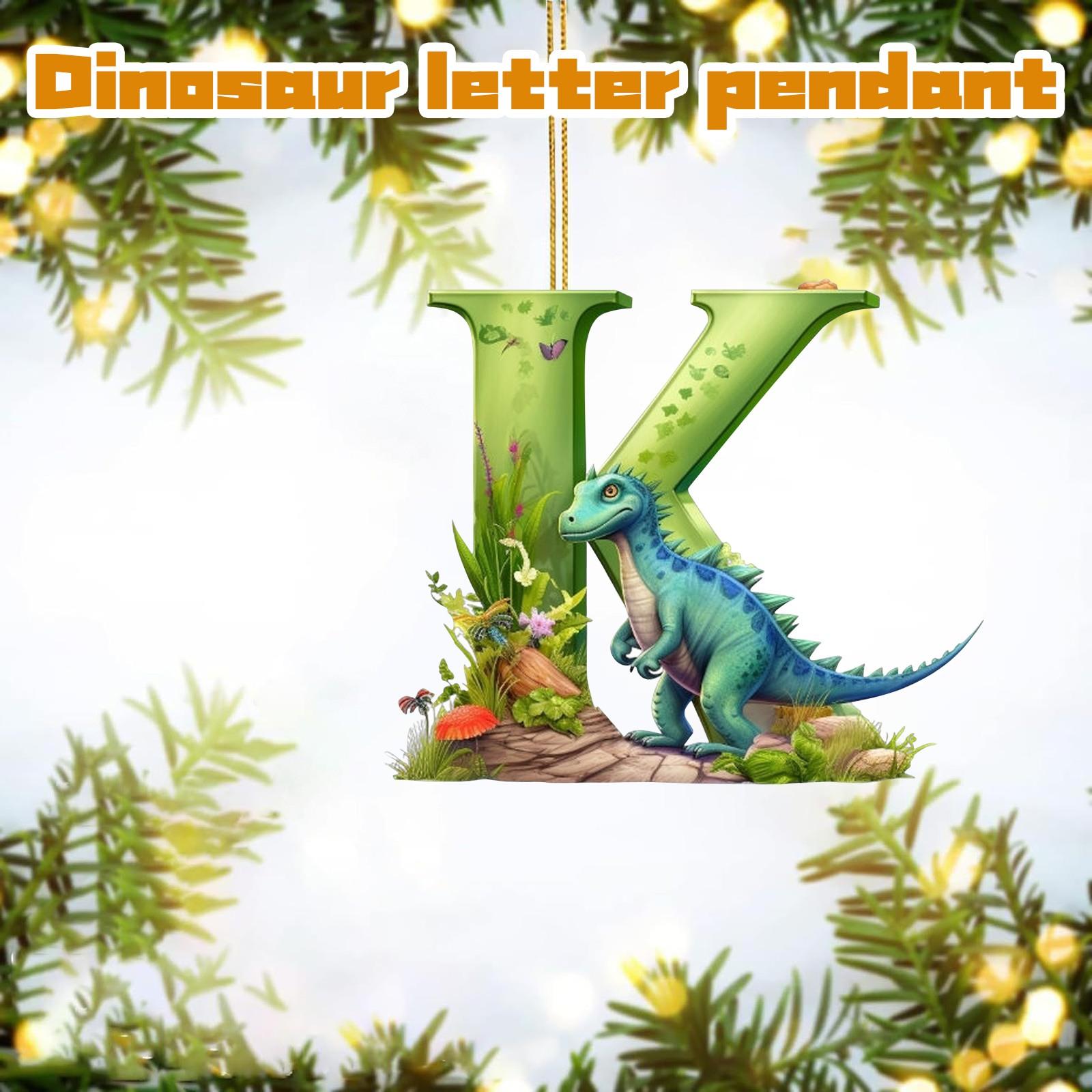 

Рождественские украшения на елку Рождественский акриловый кулон в виде динозавра с 26 буквами One Size