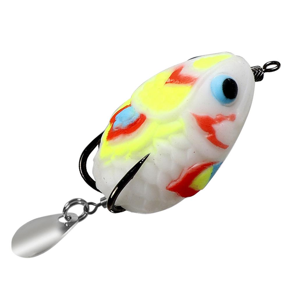 4.5cm 11g Ray Frog Crankbait Lures PVC Frog Lures Soft Frog Bait for Blackfish Fishing Lures with Double Hook & Blades