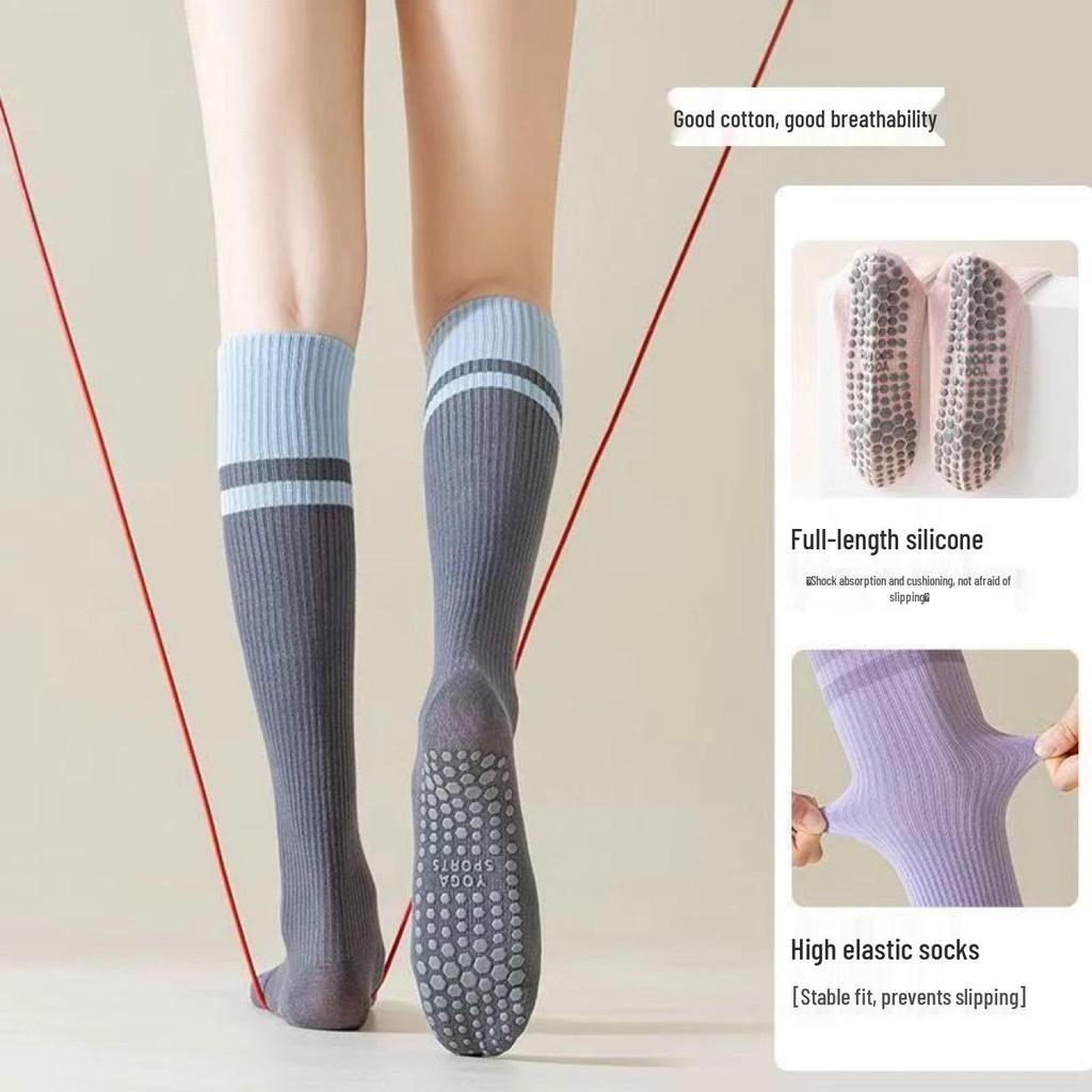 Women's Non-Slip Compression Calf Socks for Yoga, Pilates, and Fitness
