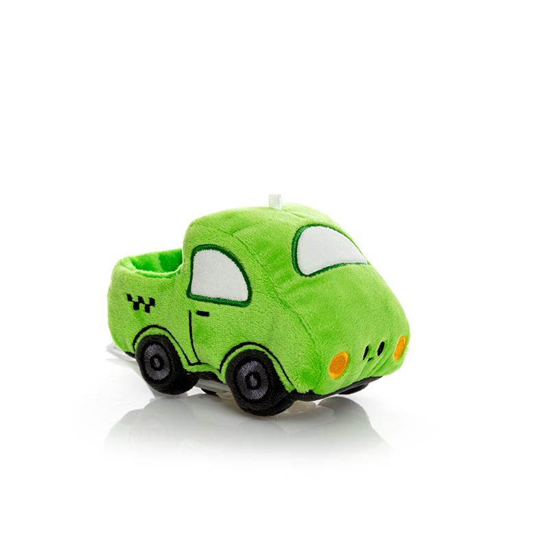 11cm Plastic Wielen Transport Auto Pluche Speelgoed Gevuld Kan Lopen Taxi Pick-up Ambulance Brandweerwagen Kussen Kalmerend Cadeau green