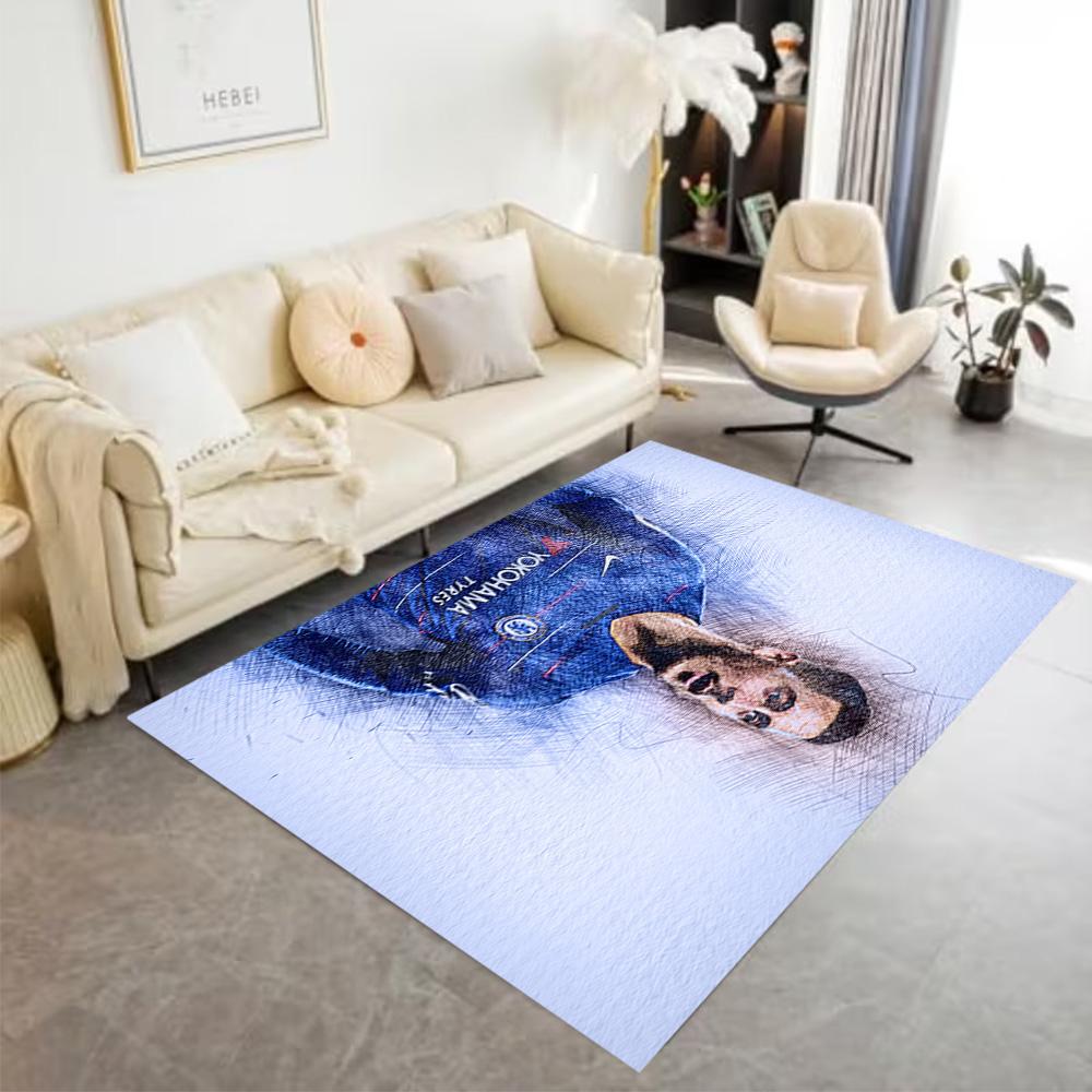 Chelsea Fc Player Portrait Floor Rug Office Rug Perfect for Dormitory Balcony Bedrooms Foyer Anti-slip Rug Anime Office Decor Best for Christmas