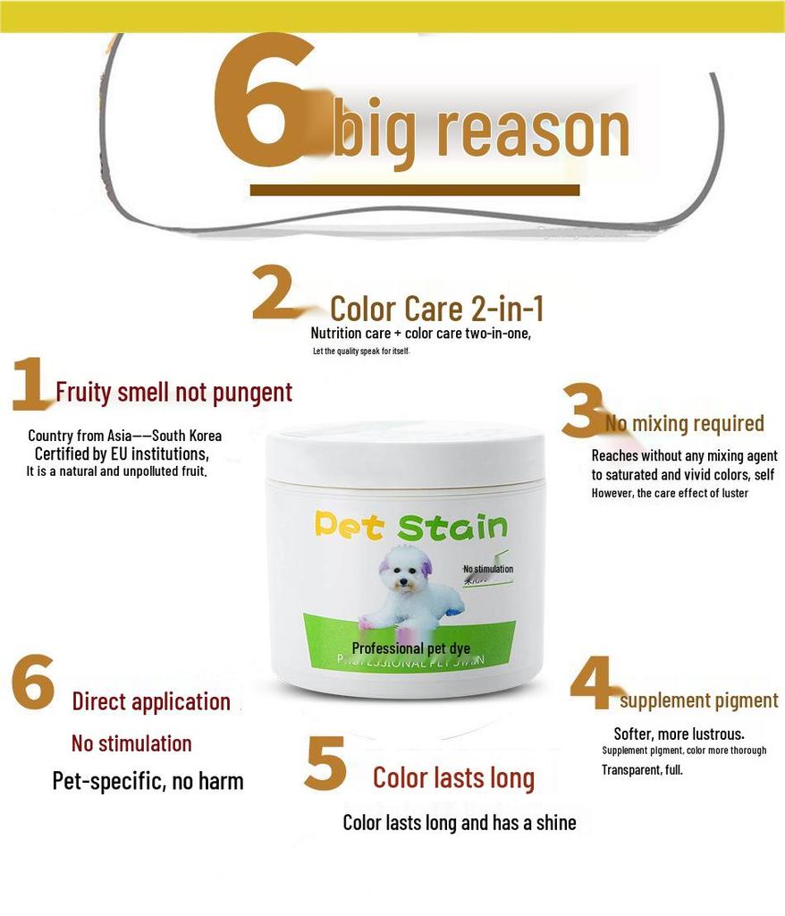 Tierhaar-Färbecreme für Hunde - Dunkle Farbe Behandlung & Schmutzentfernung