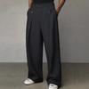Men's straight-leg anti-wrinkle no-iron business casual trousers with premium drape