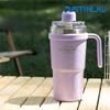 600ml Edelstahl Vakuumflasche Thermosbecher Kalt&Heiß Becher Doppelwand Strohbecher Thermobecher Eisbecher Reisebecher Kaffee Isolierbecher
