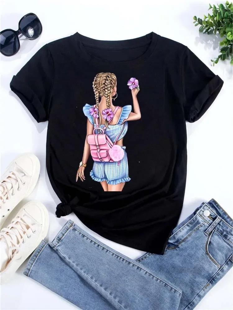 Women T-Shirt Harajuku Streetwear Short Sleeves Female Clothes Tops Tees Printed Female Tshirt Women Fashion Graphic
