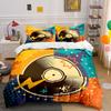 Retro Music Design Set Multiple Sizes Kid's and Adults' Bedroom Exquisite 3PC Bedding Set Gift