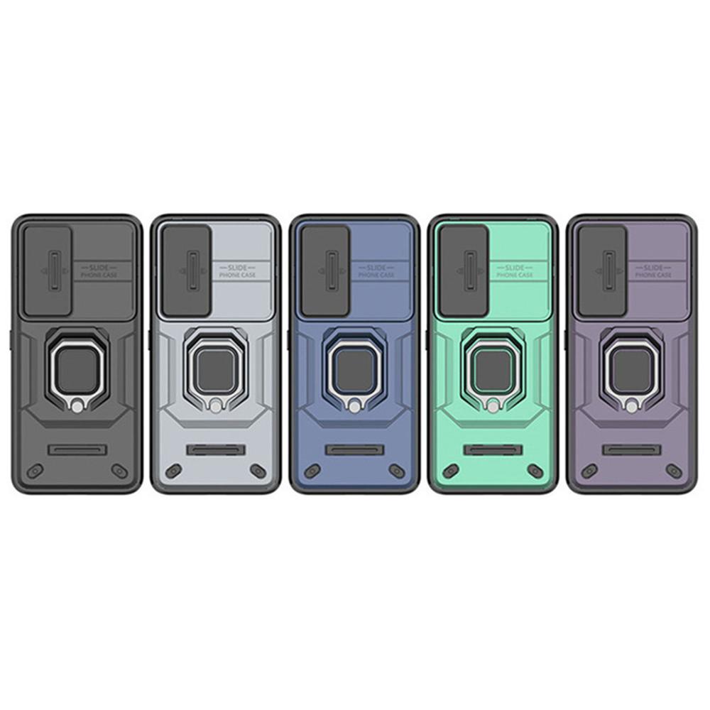 For Samsung Galaxy S24 FE 5G Luxury Ring + Movable Window Back Cover Armor Case For Samsung S24FE SamsungS24FE Phone Case
