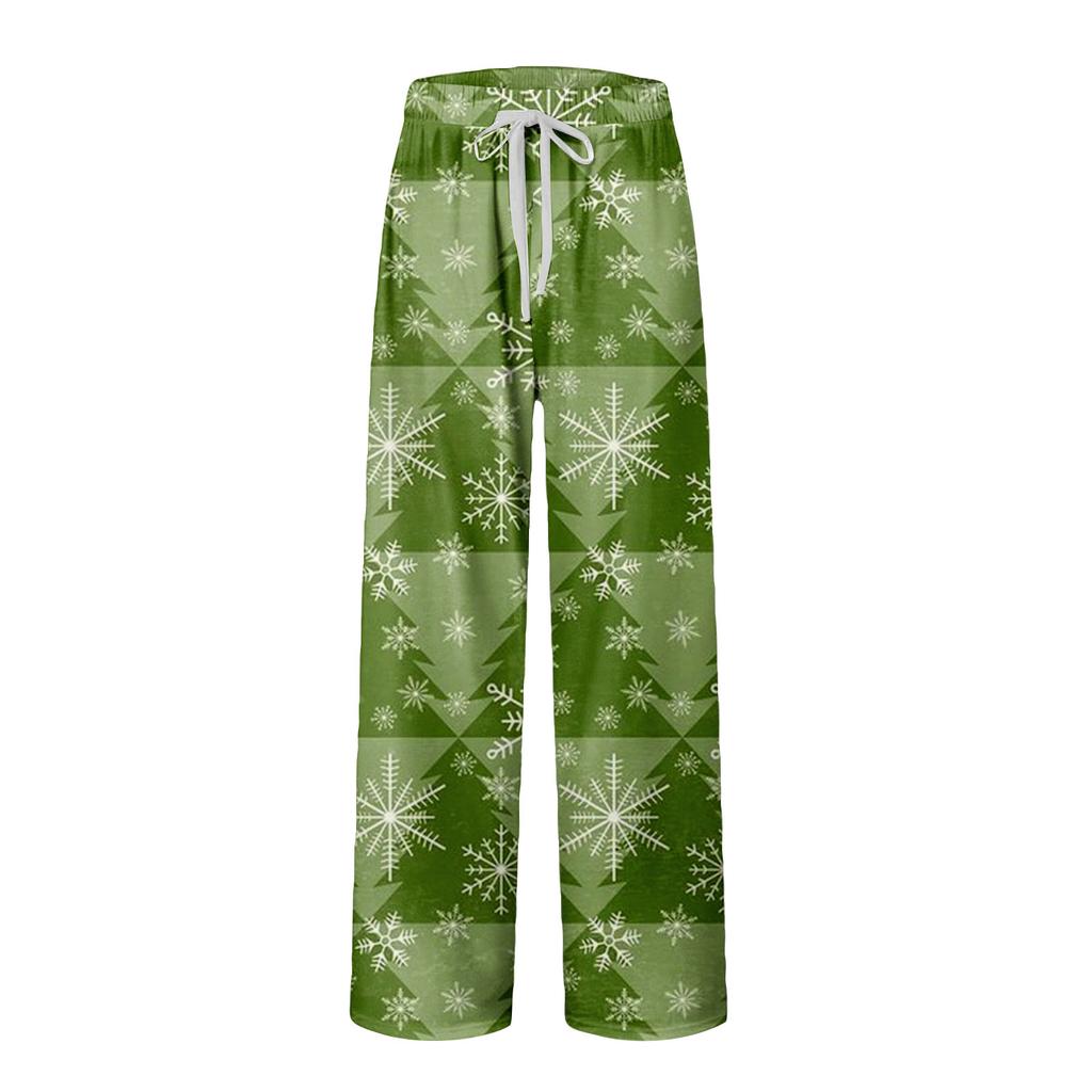 Herren Weihnachten Print Tasche Bequeme Freizeit Hose Zuhause Schlafhose