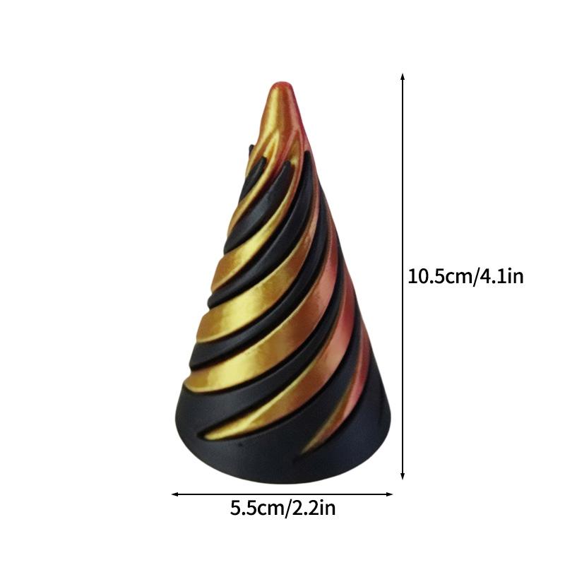 Rotating Pyramid 3D Printed Spiral Cone Three-dimensional Pyramid Desktop Figure Home Decoration Desk Accessories