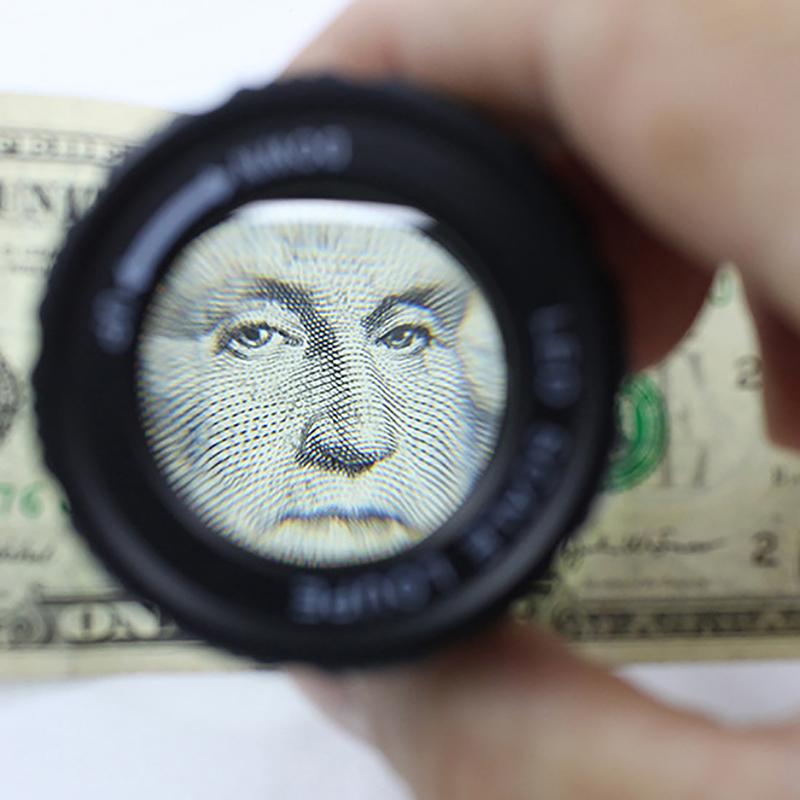 30X Pocket Magnifier with LED & UV Light, Illuminated Magnifying Glasses Adjustable Focal HD Loupe for Jewelry, Reading, Scale Tool