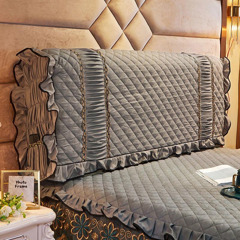 European All-inclusive Thicken Quilted Headboard Cover Soft Cotton Fabric King Queen Size Dustproof Bed Head Cover 150x70cm
