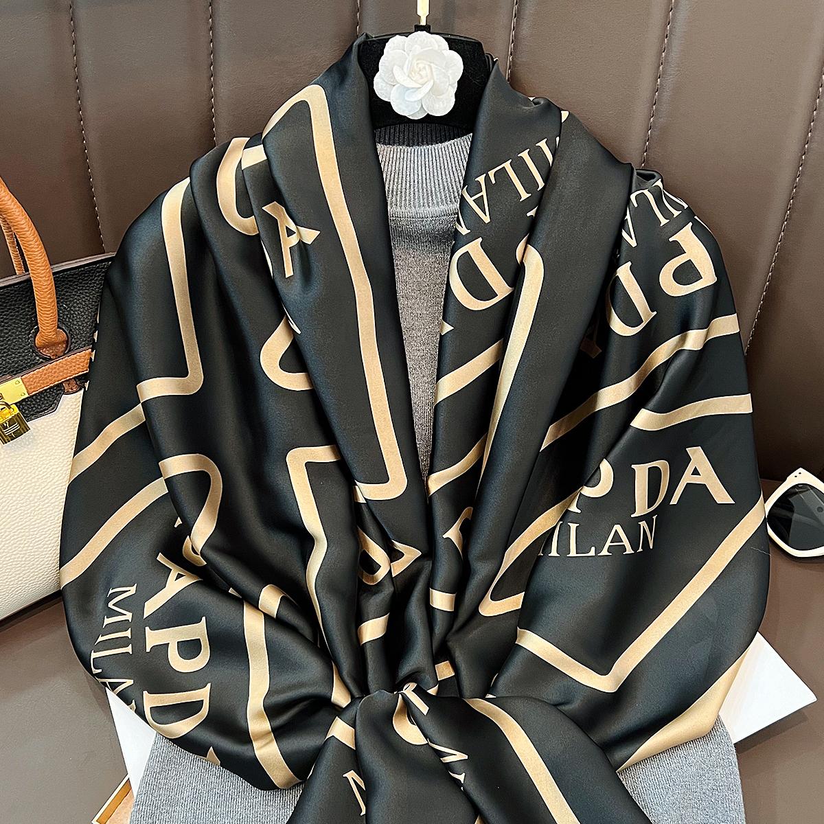 

Geometric pattern new silk scarf women commute to work outside shawl personality versatile temperament long scarf 180cm