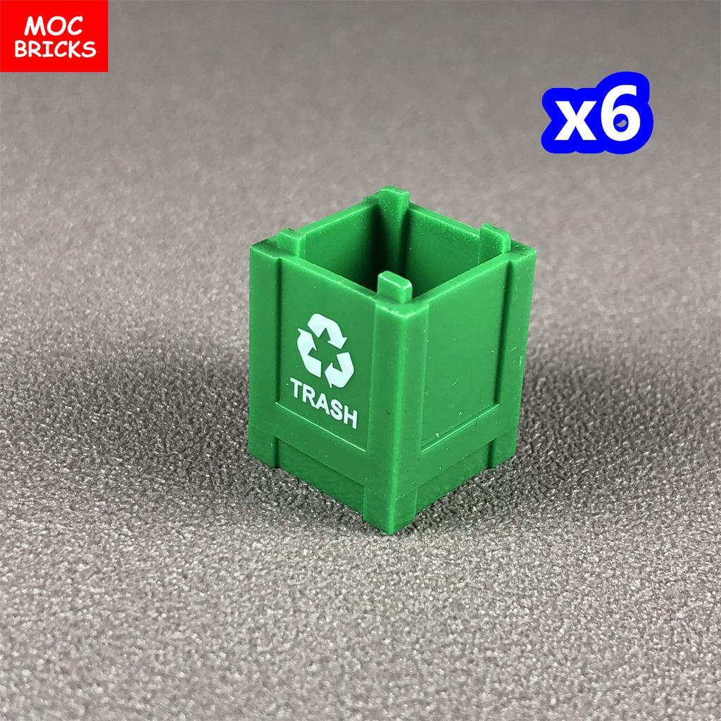 MOC Bricks Container Series Display Box Bucket Basin Pot Pack Basket Attachments Assembled Constructing Blocks Playthings Children Gift