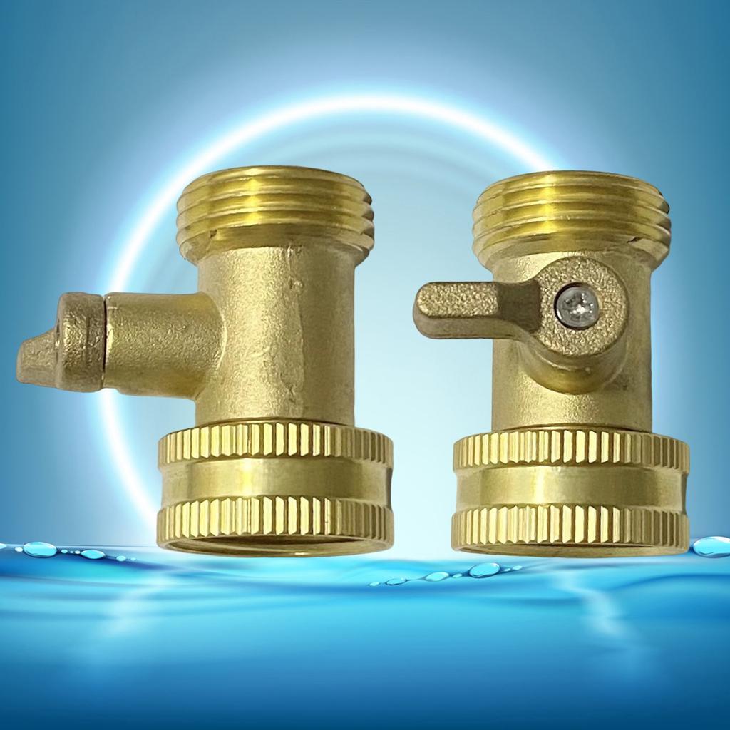 Pack of 2 Solid Brass Garden Hose Shutoff Valves with Long Handle Designs for Easy Water Control and Various Use