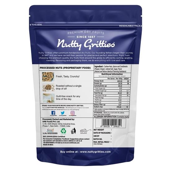 Nussige Knusper Premium Jumbo Größe Südlicher Pfeffer Cashewkerne 200g, Natürliche Geschmacksrichtung Ganze Cashewkerne | Null Bruch | Wiederverschließbarer Beutel