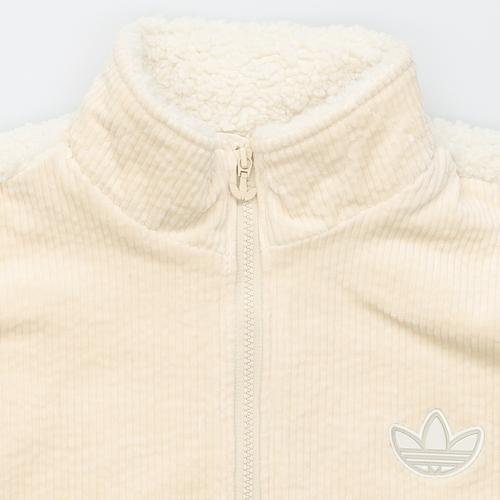 adidas Originals Color-Block Zipper Retro Stand Collar Jacket for Women, White