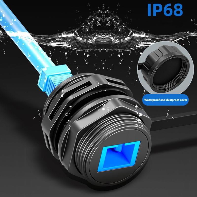 IP68 Waterproof LC Fiber Optics Coupler Adapter Panel Mount Connector With Dustproof Cover For Outdoor Data Center Use