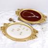 Vintage Photo Frame Shaped Jewelry Display Tray with Gold Border 38*25Cm Large Size Colored Velvet Ring Earring Storage Props