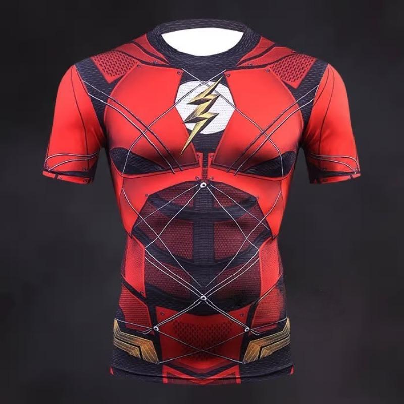 

Summer Adult s Sports T-shirt Children s Marvel Flash Clothing Children s Fashionable Streetwear Quick Drying and Breathable XXS