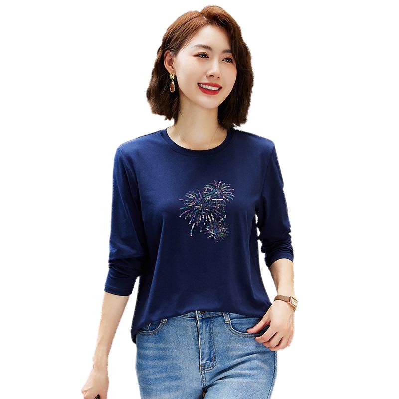 

Yuzhaolin Women s Mid-Aged Long-Sleeve T-Shirt M