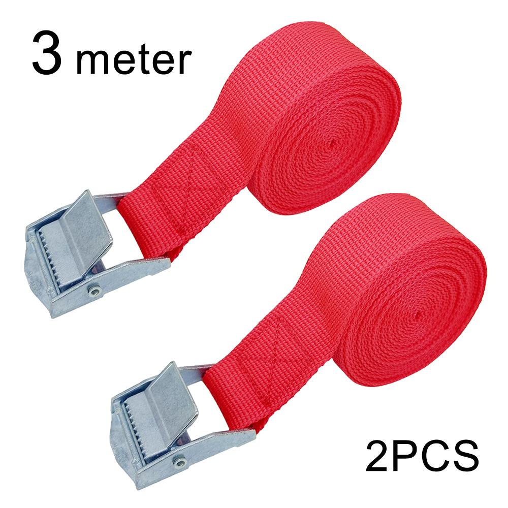 2pcs 3 Meters Buckle Tie-Down Belt Cargo Straps for Car Truck Motorcycle Bike Tow Rope Binding Belt Auto Luggage Bag Fixed Strap
