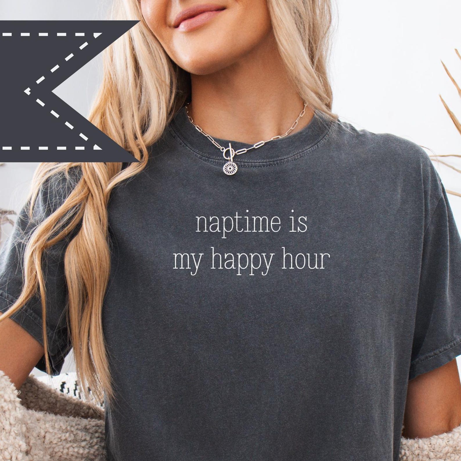 Comfort Colors® Graphic Tee - Naptime is My Happy Hour, Mom Life Shirt, Mother s Day Tee, Teacher Appreciation Gift M