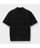 Keoseuuteommellou Black Stripes Textured Collar Sweater Cwwam26411Bkx