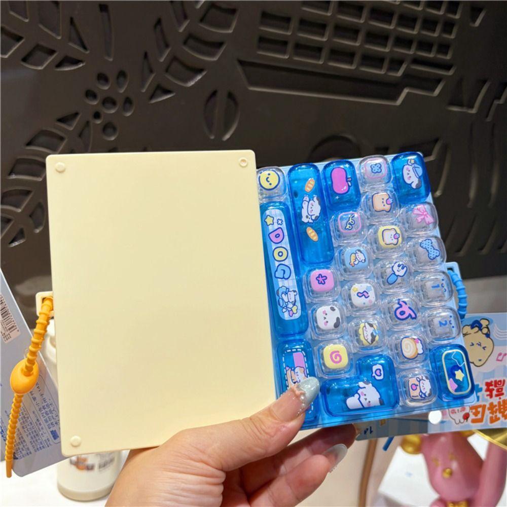 Transparent Dual-Tone Decompression Button Toy 26-Key Keyboard Keychain  Children's Bag