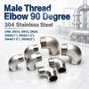Threaded 90 Degree Pipe Elbow DN8-50 Stainless Steel Pipe Fitting Male Thread Elbow  Pipeline