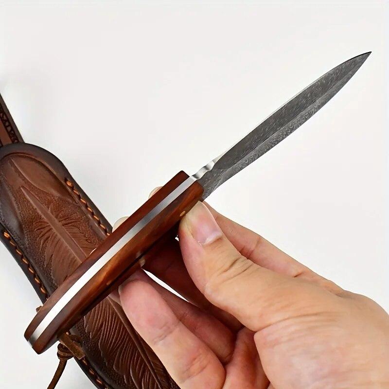 Multi Hunting Knife Feather Pattern Knife Boning Knife Fruit Knife for Protection and Knives Stainless Steel Meat Cleaver