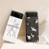 Phone Case For Samsung Galaxy Z Flip 3 4 5 Hard Folding Clear PC Bumper Animal Art Horse For Samsung Z Flip 6 Back Cover