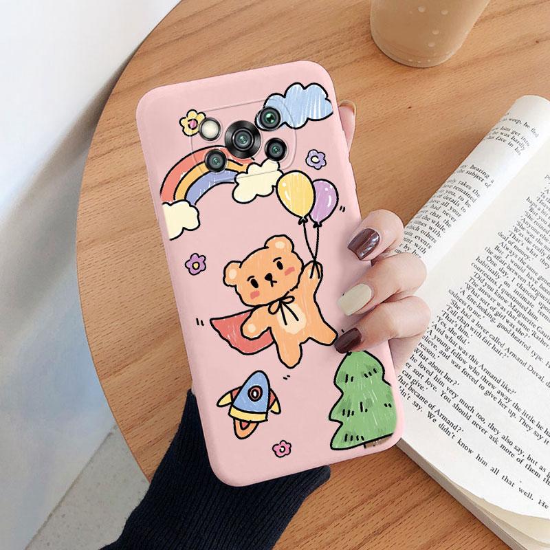 For Poco X3 Pro PocoX3 NFC Cover Cute Flower Phone Case For Xiaomi Poco X3 X 3 Fashion Dinosaur Silicone Bumper Soft TPU Coque