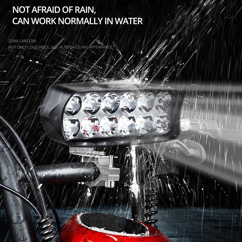 Motorcycle Headlight LED 12V 80V Driving Lights High Brightness 8/12/16/30 LED Waterproof Auxiliary Headlight External Spotlight