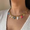 Trendy Titanium Valentine's Necklace with Heart, Flower, and Fruit Pendants - New Pastoral Style Jewelry