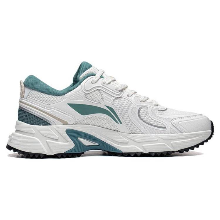 New LiNing Pick Up The Light Anti Slip And Wear Resistant Breathable Low Top Running Shoes Men's White Gray Green
