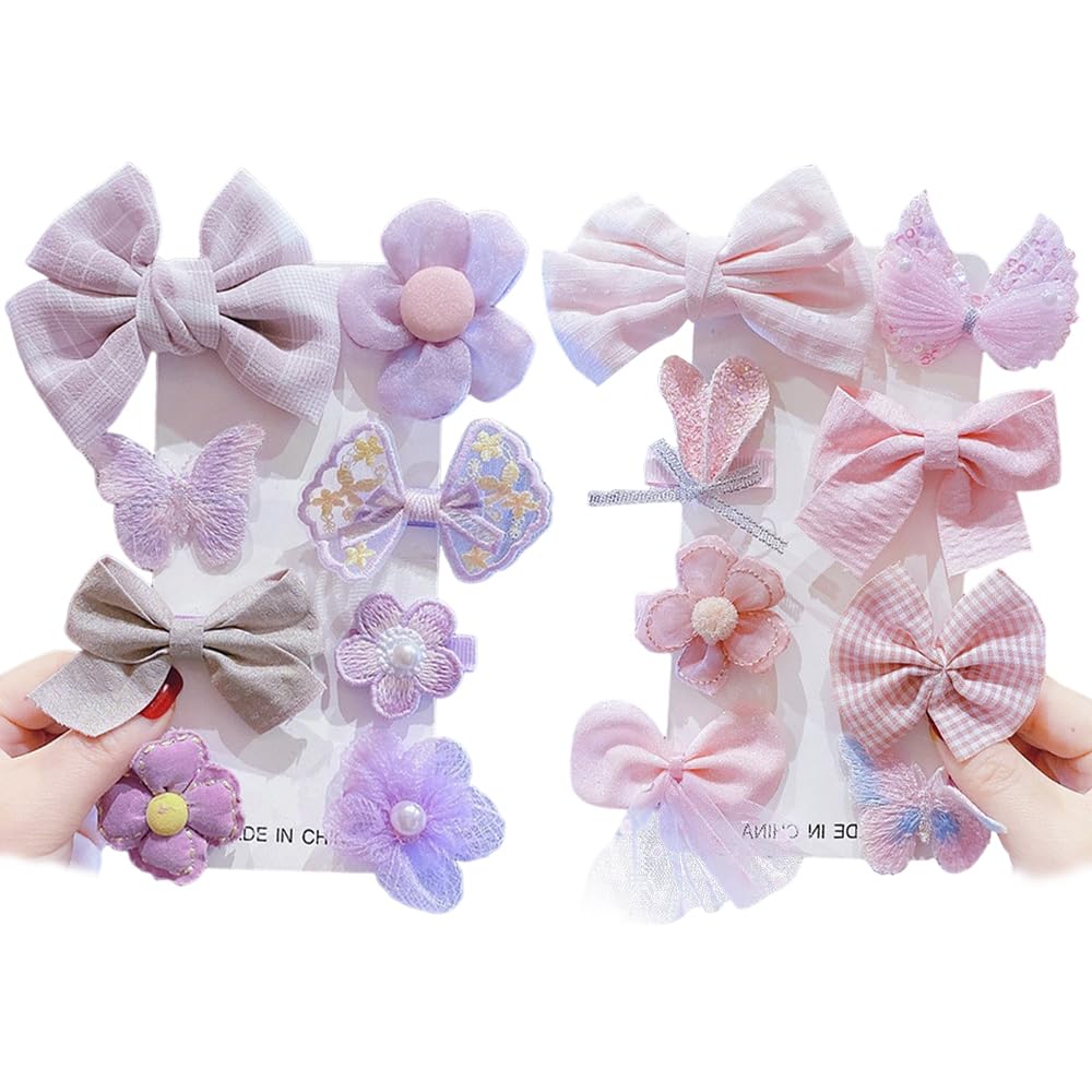 

GOCROWEEN Hair Clips, 16-Piece Set, Kids Hairpins, Bangs Clips, Flower, Bow, Ribbon Hair Accessories, Cute and Stylish Hair Ornaments for Girls,
