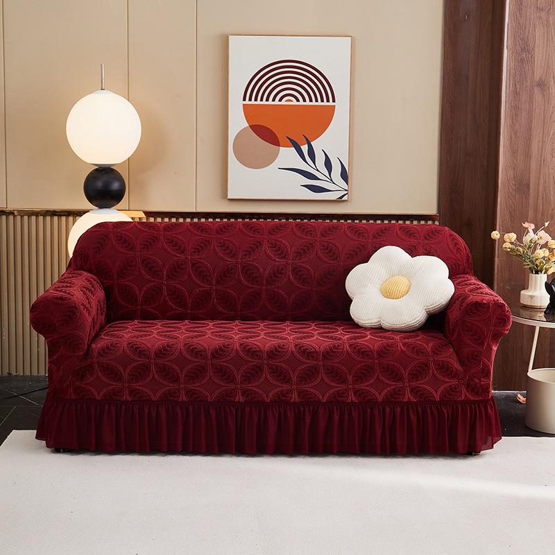 Sofa Cover 2026 New Three-color Three-dimensional Jacquard Skirt Sofa Cover Universal in All Seasons