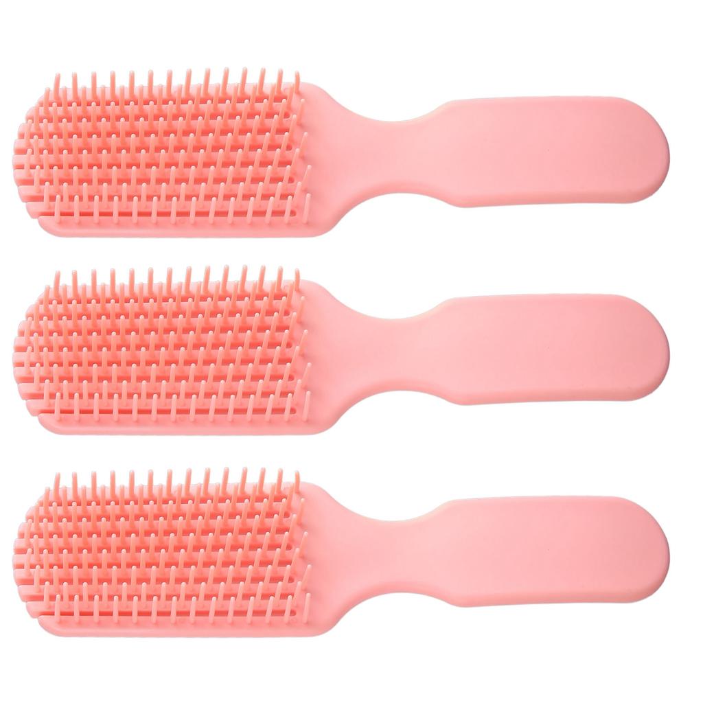3 Stück Entwirrbürste Professionell Tragbar Kopfhautmassage 9 Reihen Bürste Stylingwerkzeug für Frauen Rosa