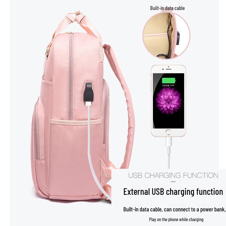Fashionable Waterproof USB Laptop Backpack for 14-15.6 Inch, Unisex, Large Capacity