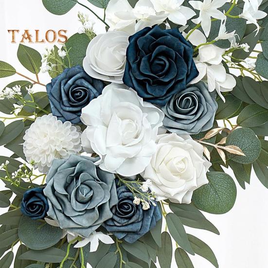 2 Stück Künstliche Blumen Swag Faux Blumen Rose Swag Blumengirlande für Zeremonien Zeichen Hintergrund Hochzeit Bogen Treppengeländer Dekor