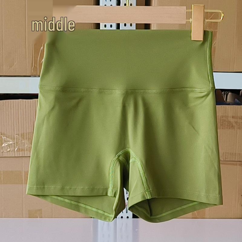 Women's High Waist Yoga Shorts, Nylon Tight Fit, High Elasticity