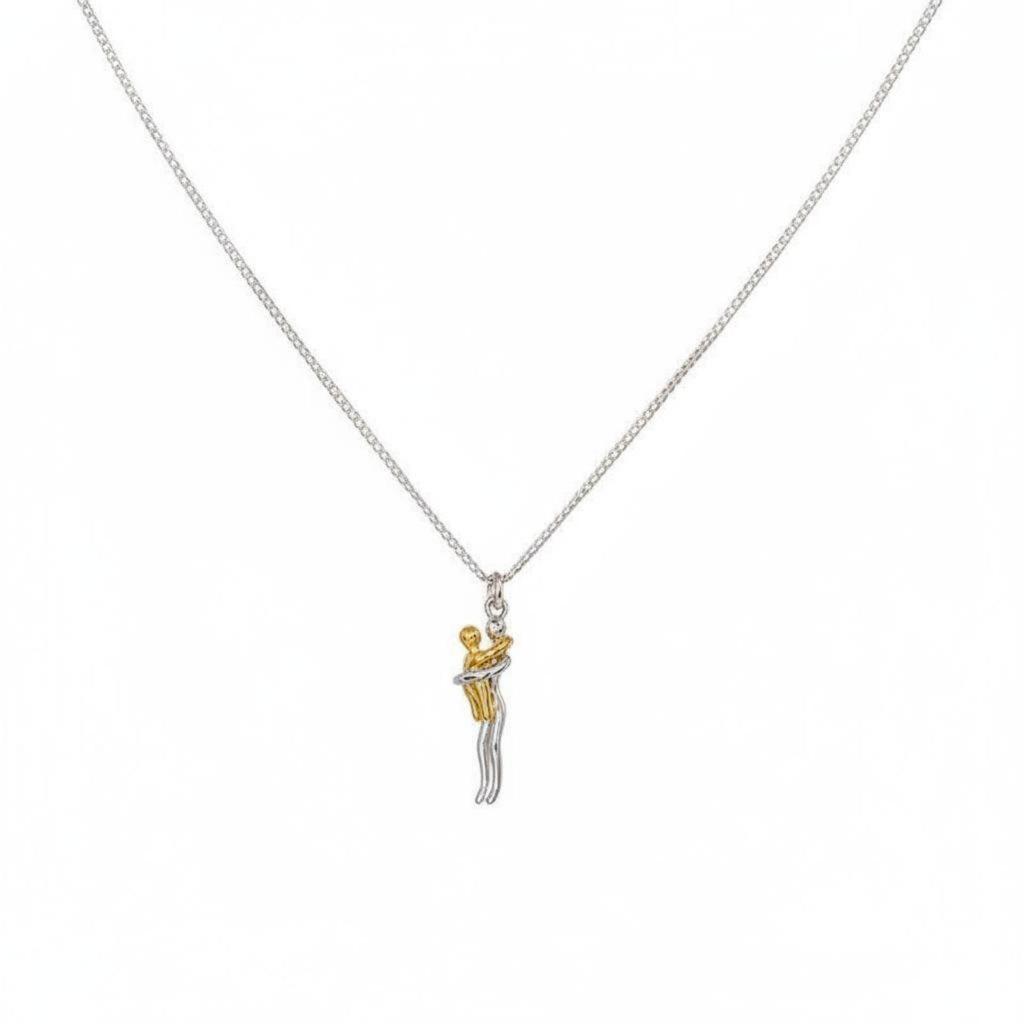 2 Pendants, Sentimental Gift, Necklace with Pendant, Hugging Figures for Parents,