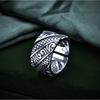 Adjustable Open Ring Men Women Vintage Floral Geometric Design Copper Statement Minimalist Fashion Jewelry