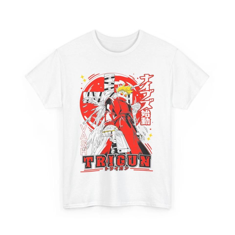 Trigun Vash The Stampede Luna Divertente Maglietta Anime Bianca